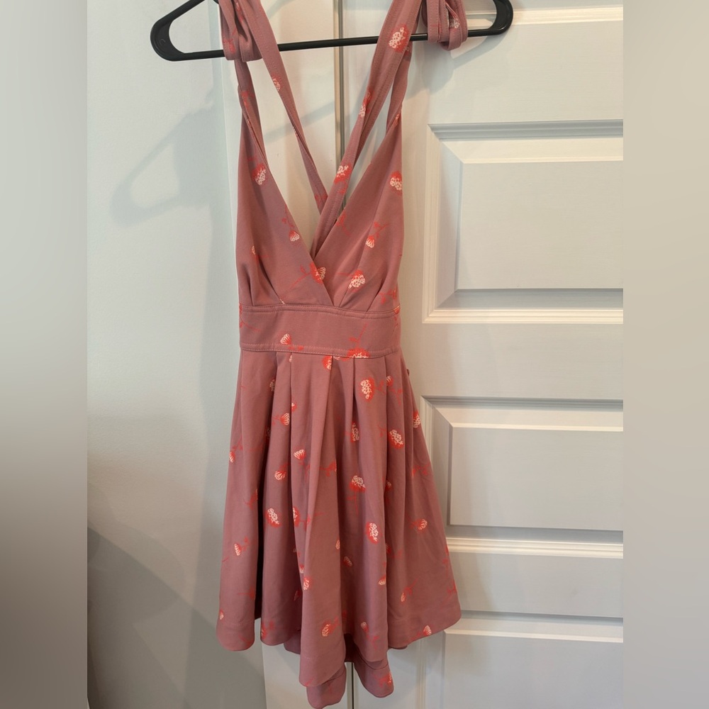 Free People Mini’s For You Dandelion Halter Criss Cross Skater Dress